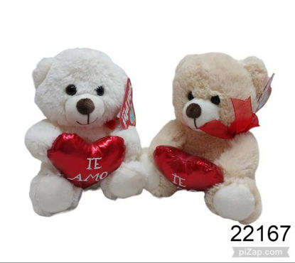 Imagen de PELUCHE OSO CORAZON TE AMO 17CM 4.24